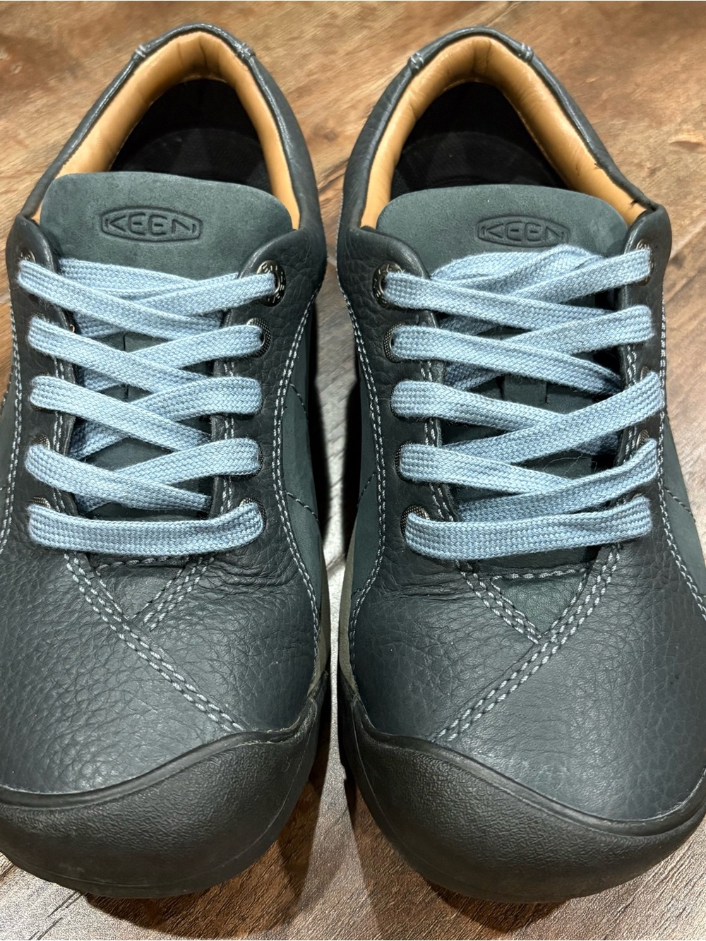 KEEN Leather Comfort Walking Shoes Dark Blue Green Lace Up Women’s 7